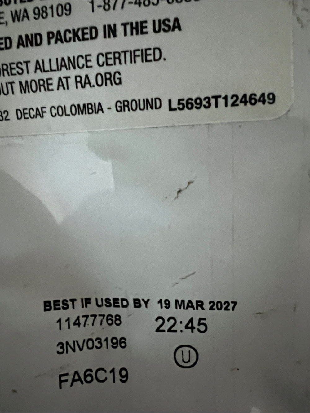 Amazon fresh decaf Columbia medium roast ground coffee 2 12oz bags NEW - Picture 3 of 7